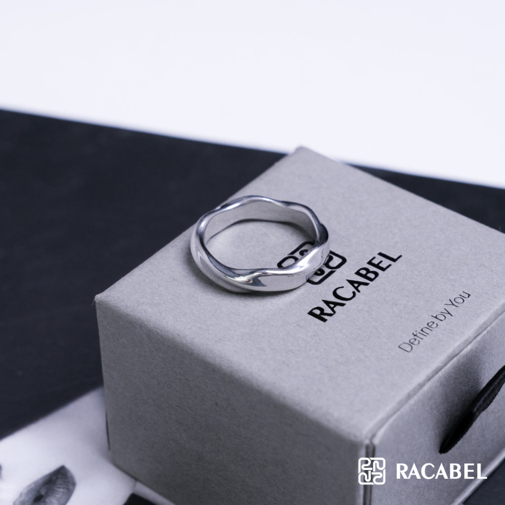 Racabel Flux Ring - Cincin Pria Wanita Titanium Anti Karat