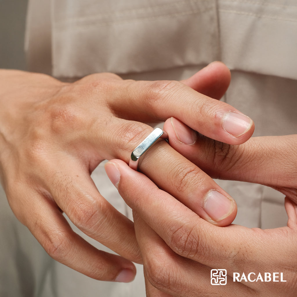 Racabel Axium Ring - Cincin Pria Wanita Titanium Anti Karat