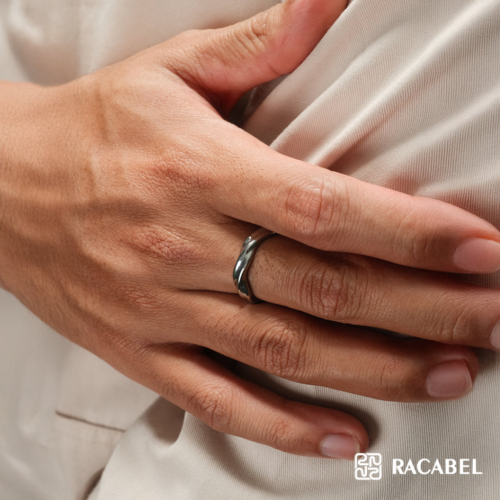 Racabel Flux Ring - Cincin Pria Wanita Titanium Anti Karat
