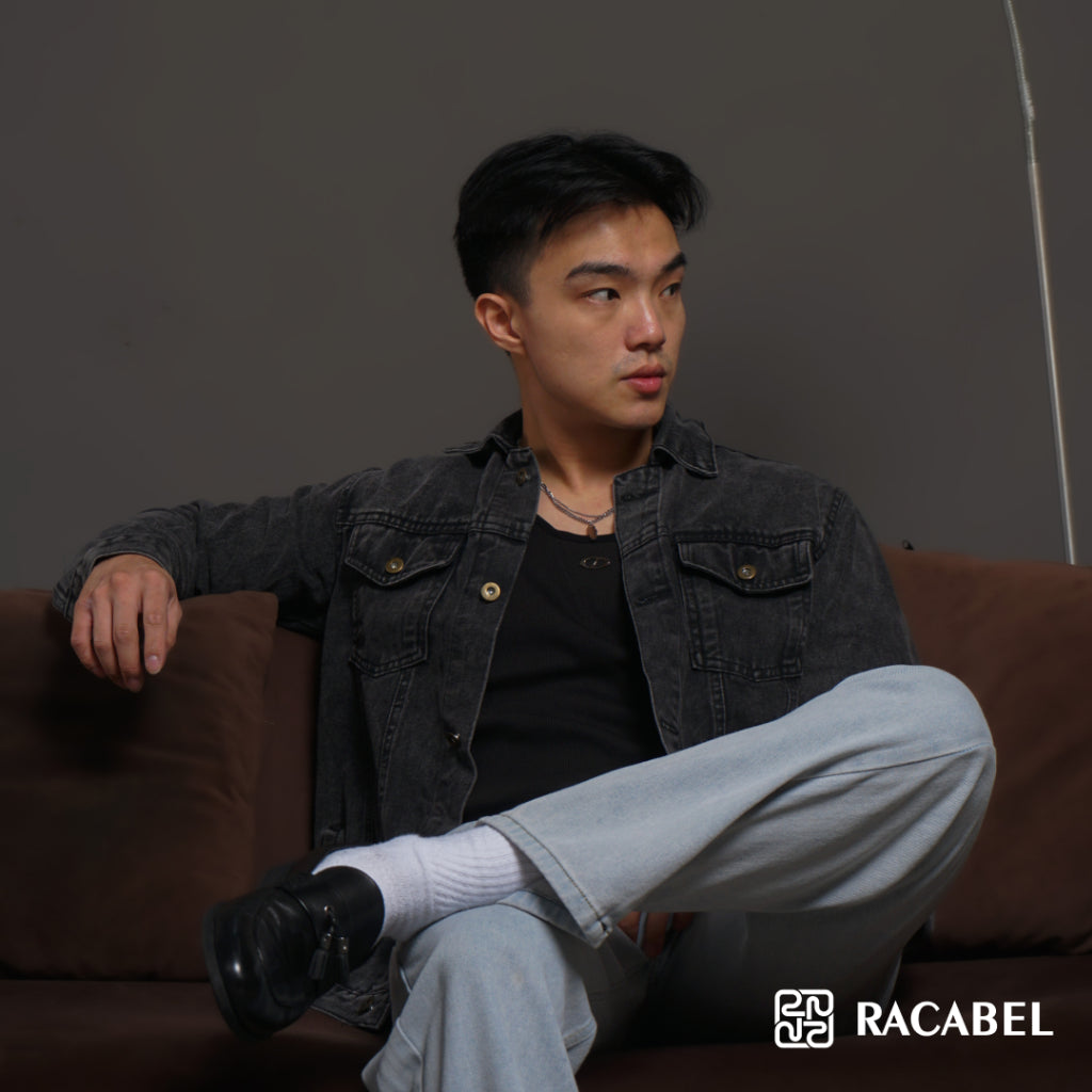 Racabel Plume Necklace - Kalung Rantai Silver Titanium Anti Karat Pria