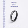 Racabel Grain Ring - Cincin Tungsten Pria Hitam Anti Karat