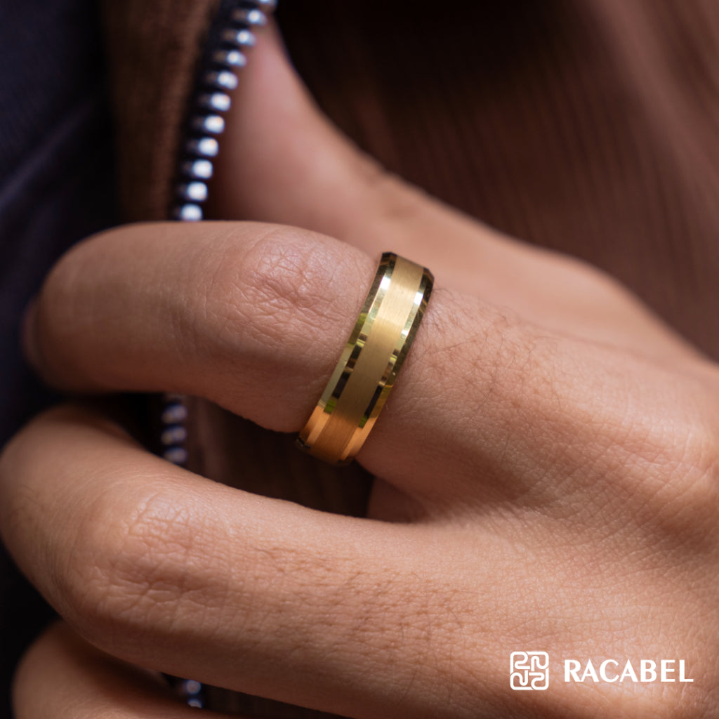 Vulken Gold Ring - Tungsten