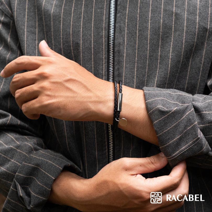 Elorn Black Bracelet - Genuine Leather