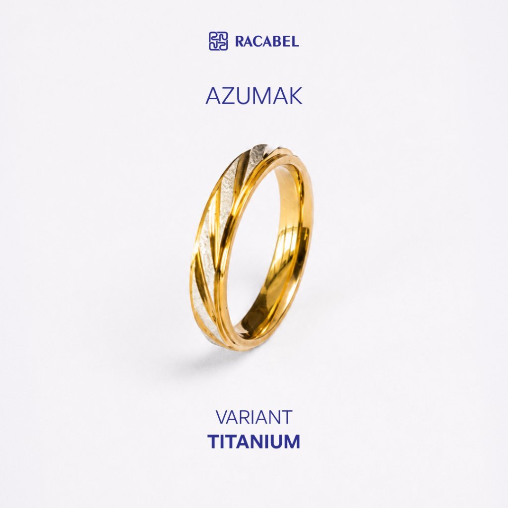 Racabel Azumak Ring - Cincin Pria Wanita Titanium Anti Karat