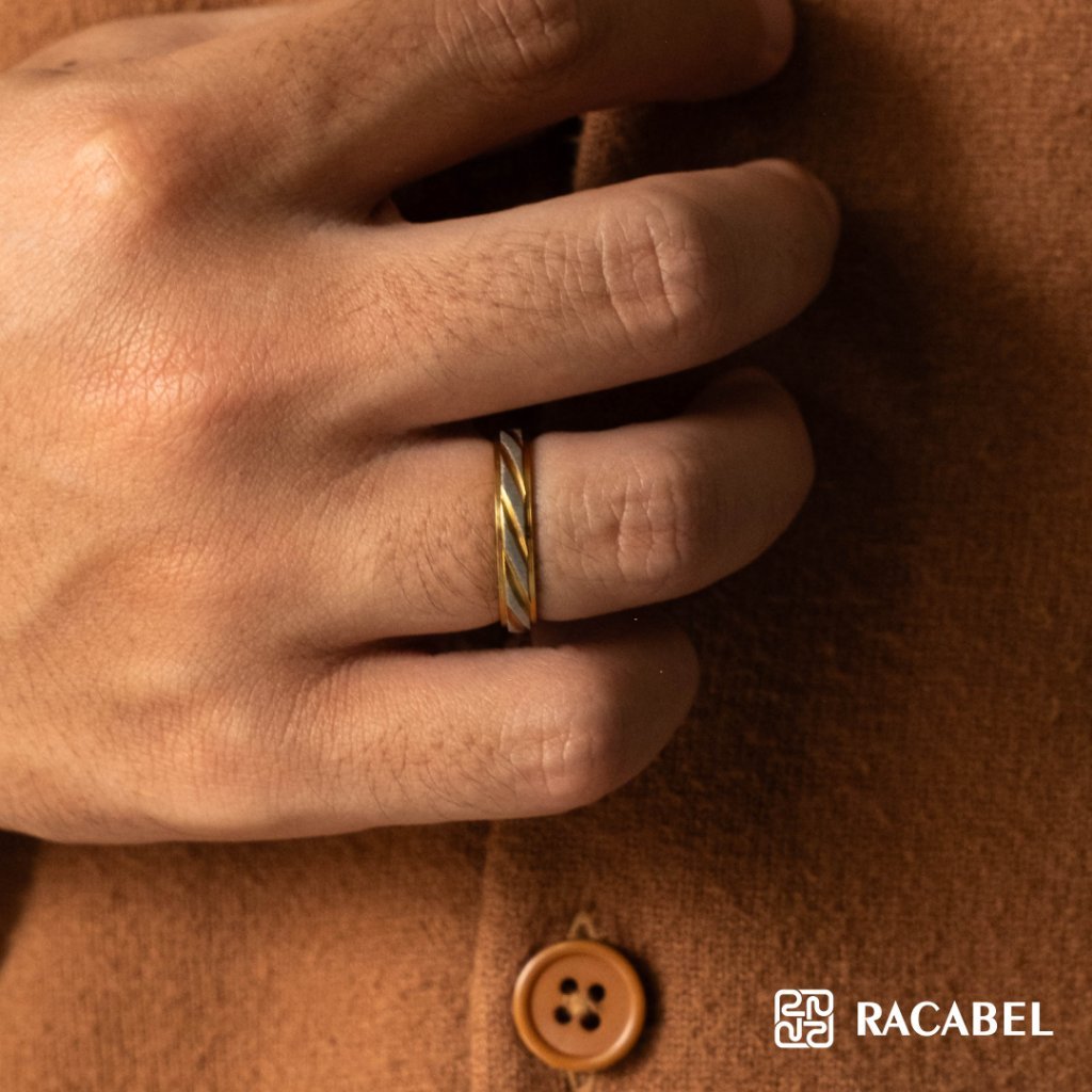 Racabel Azumak Ring - Cincin Pria Wanita Titanium Anti Karat