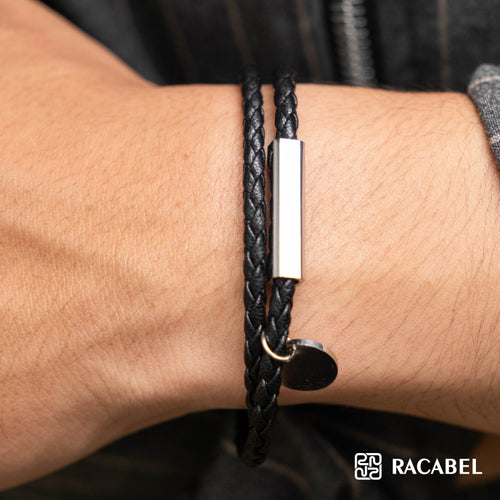 Elorn Black Bracelet - Genuine Leather