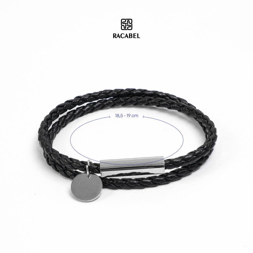 Elorn Black Bracelet - Genuine Leather