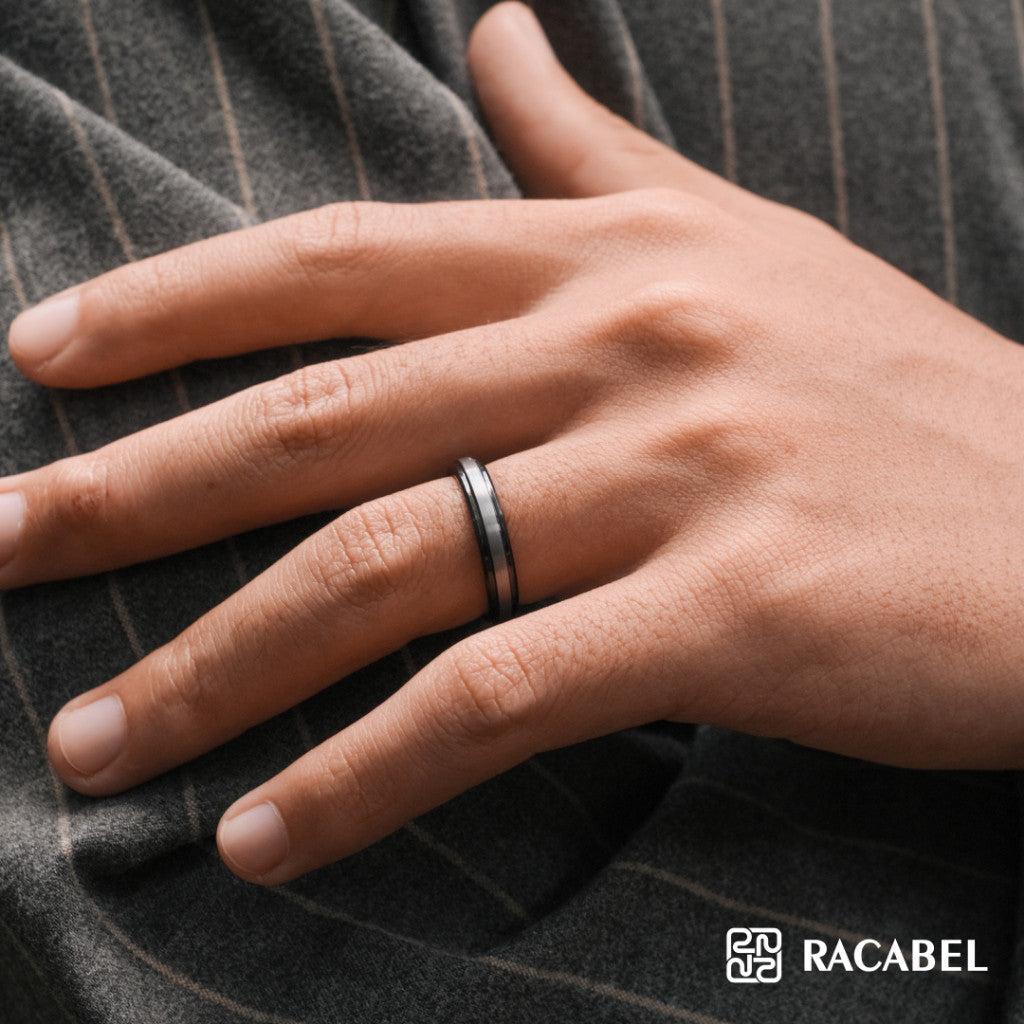 Breeze Black Ring - Tungsten - 4mm