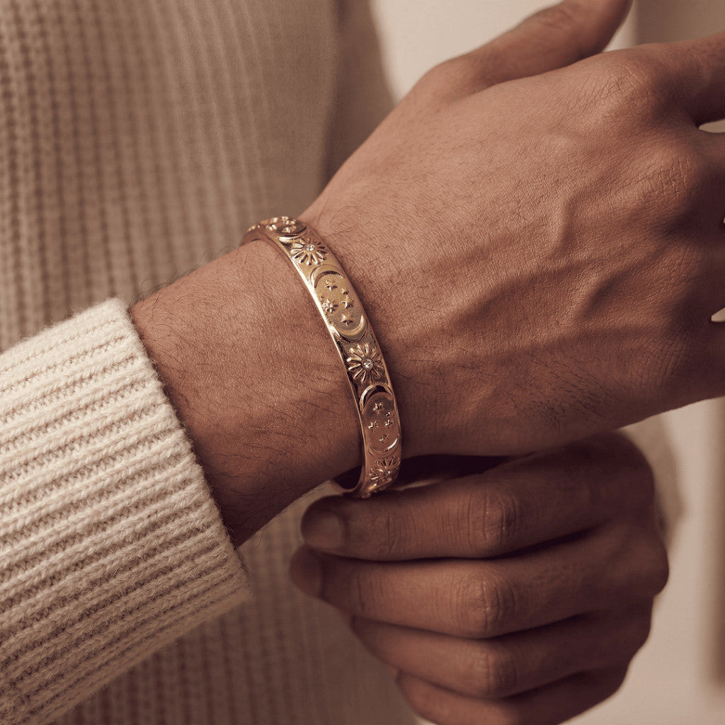 Racabel Gelang Bangle Oracle - Stainless Steel Anti Karat Warna Emas Unisex Pria Wanita Simple