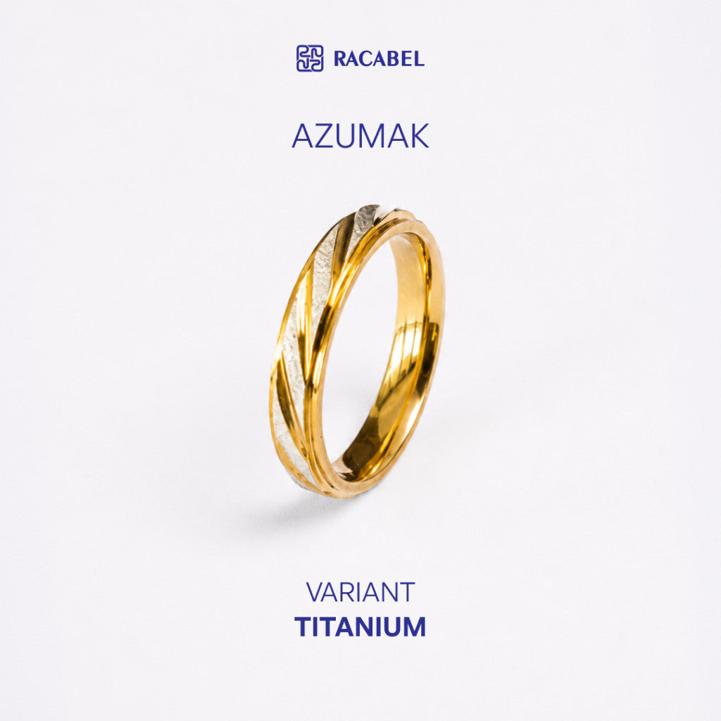 Racabel Azumak Ring - Cincin Pria Wanita Titanium Anti Karat