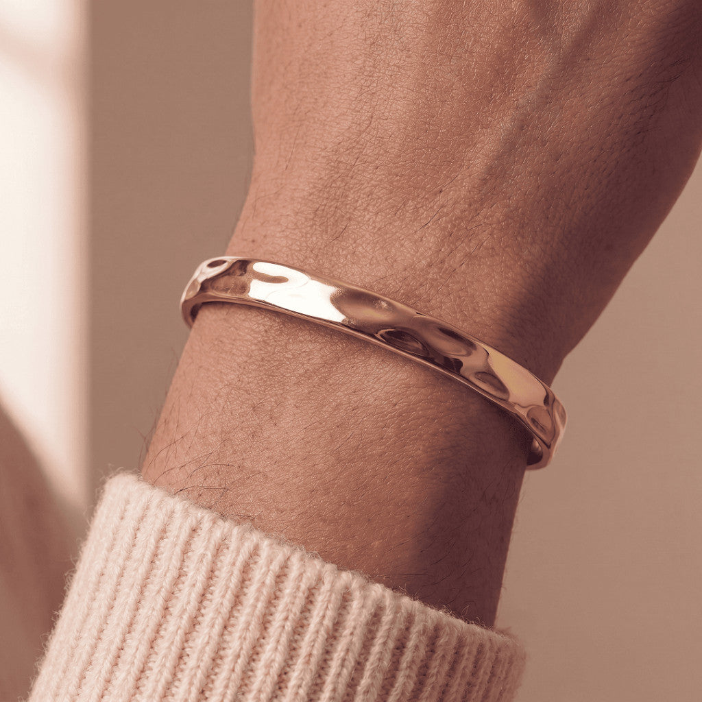 Racabel Gelang Bangle Soleil - Stainless Steel Anti Karat Warna Emas Unisex Pria Wanita Simple