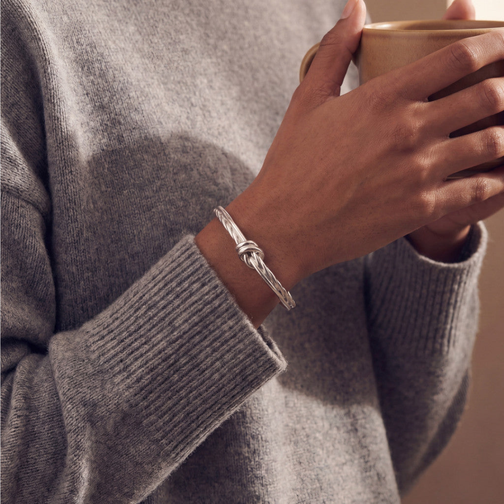 Racabel Gelang Bangle Tether - Stainless Steel Anti Karat Warna Silver Unisex Pria Wanita Simple