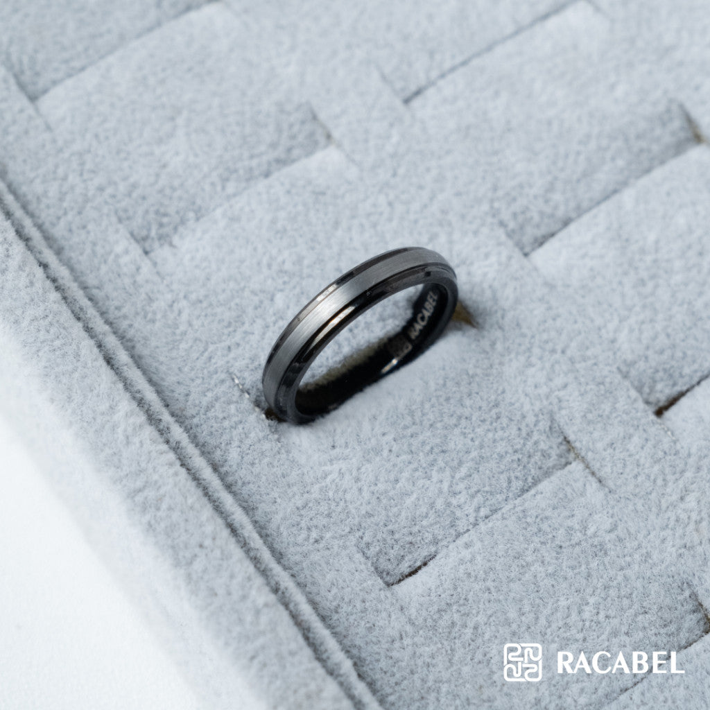 Breeze Black Ring - Tungsten - 4mm