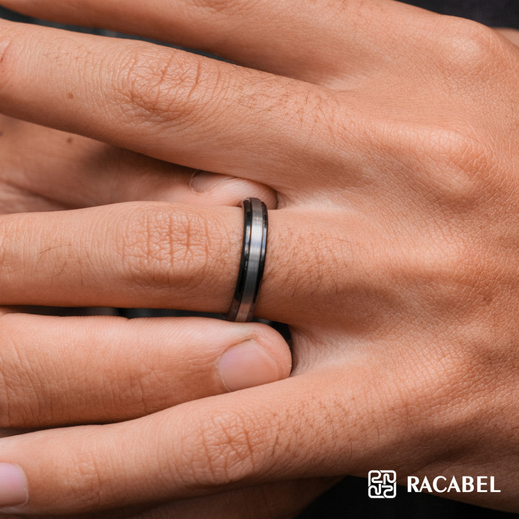 Breeze Black Ring - Tungsten - 4mm