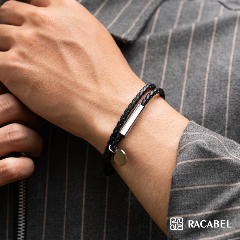 Elorn Black Bracelet - Genuine Leather