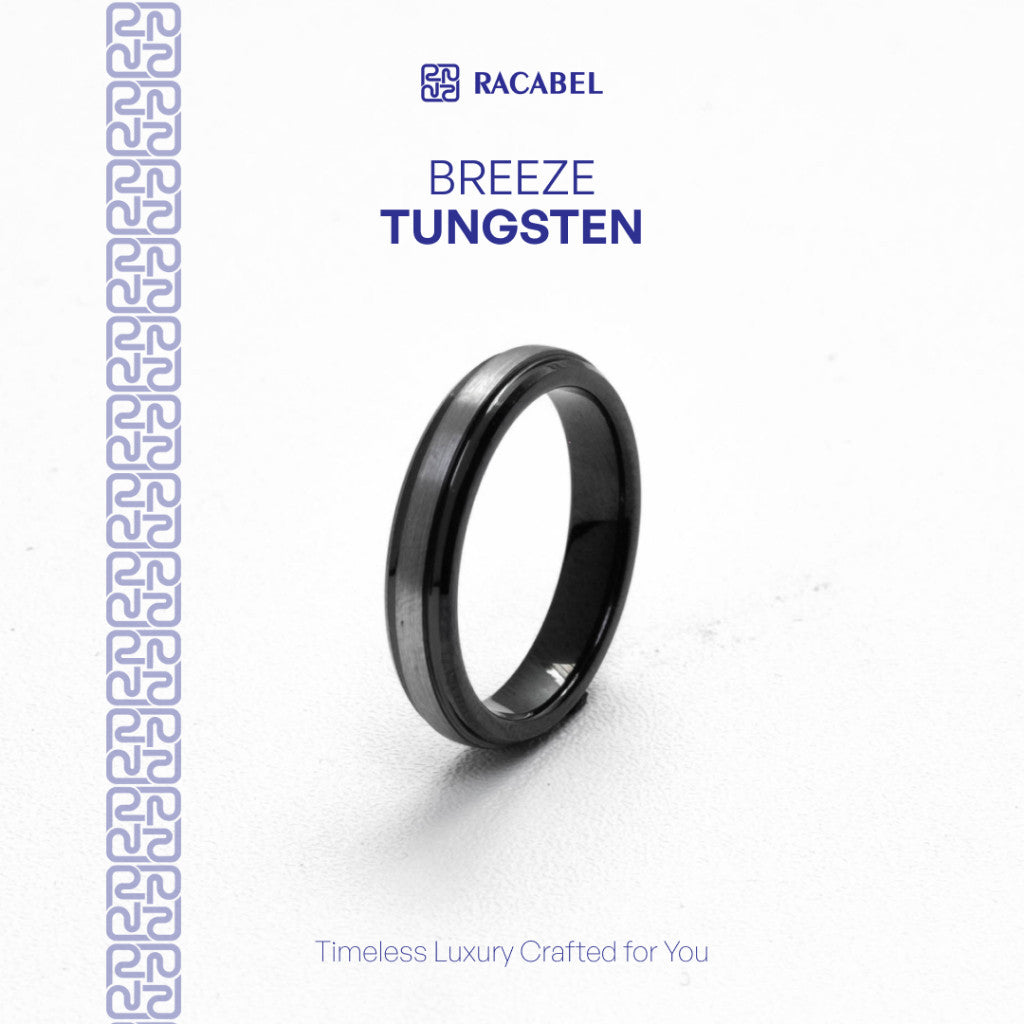 Breeze Black Ring - Tungsten - 4mm