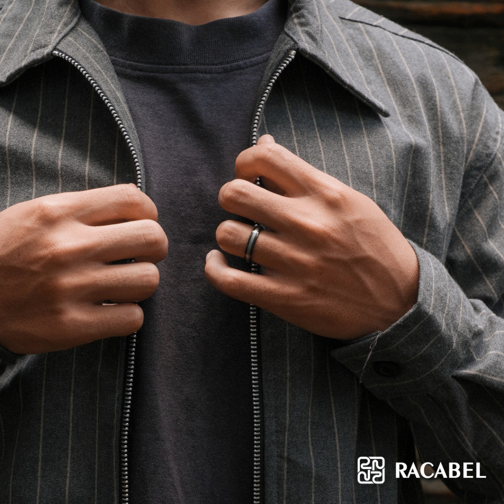 Breeze Black Ring - Tungsten - 4mm