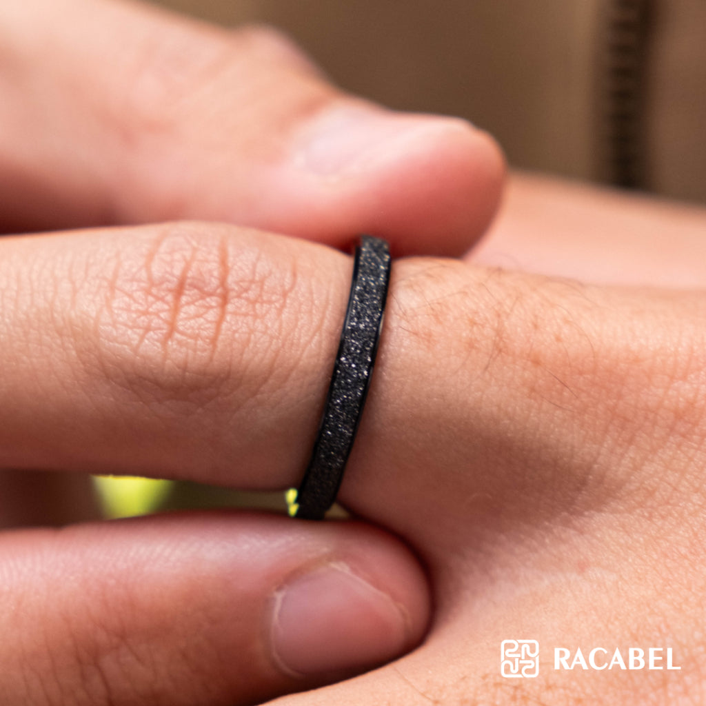 Racabel Ash Anxiety Ring Black - Cincin Kecemasan Pria Wanita Titanium Hitam Anti Karat