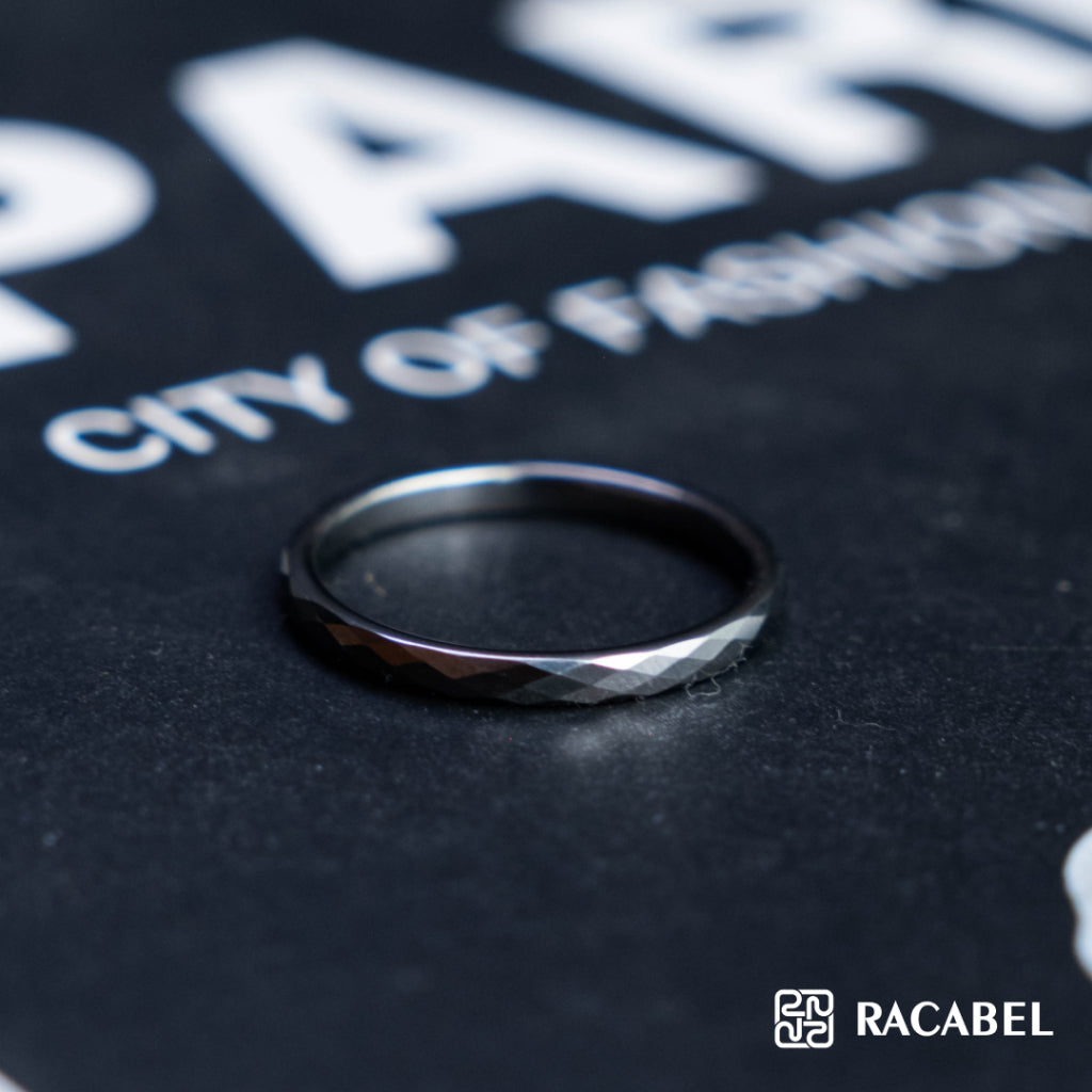 Racabel Flint Ring - Cincin Tungsten Pria Wanita Silver Anti Karat