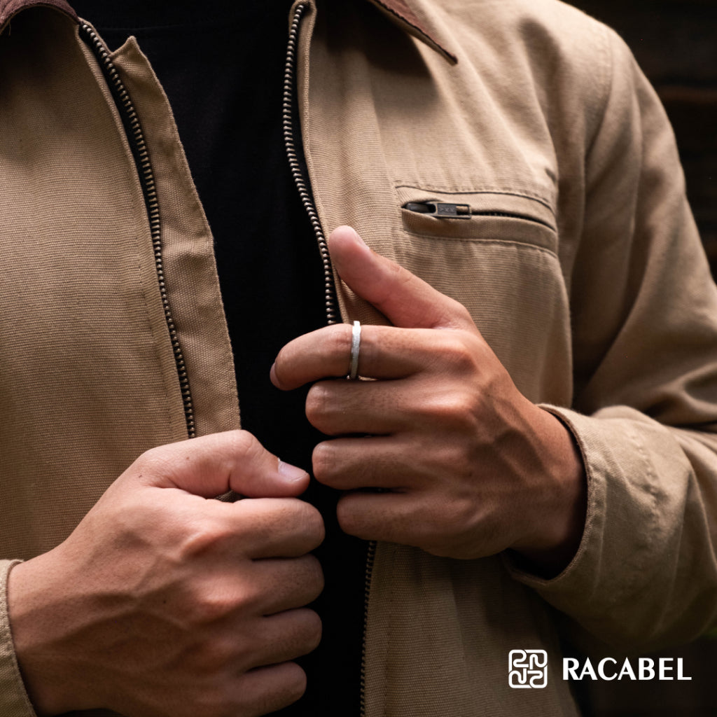 Racabel Ash Anxiety Ring Silver - Cincin Kecemasan Pria Wanita Titanium Silver Anti Karat