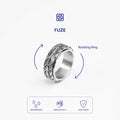 Racabel Fuze Anxiety Ring Silver - Cincin Kecemasan Pria Wanita Titanium Silver Anti Karat