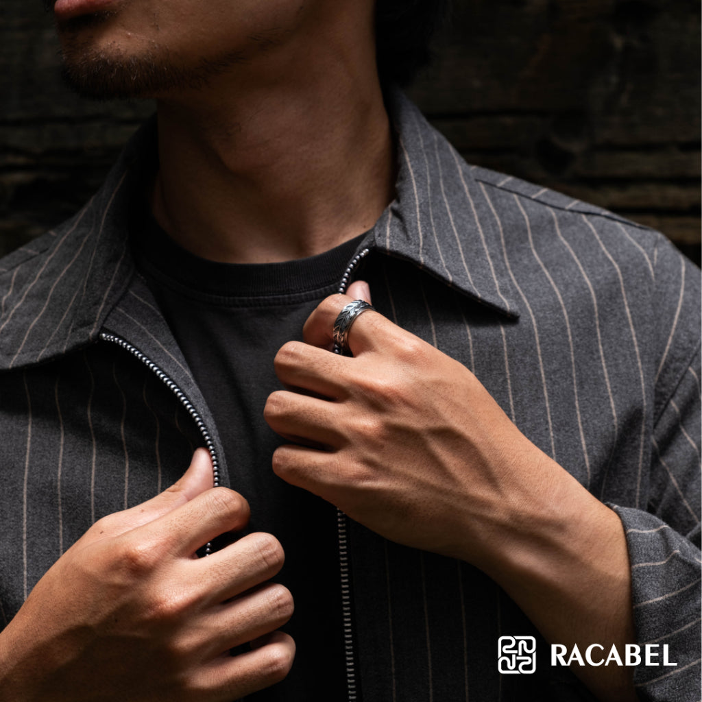 Racabel Fuze Anxiety Ring Silver - Cincin Kecemasan Pria Wanita Titanium Silver Anti Karat