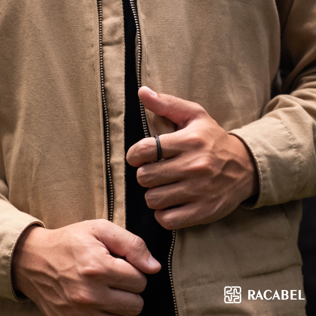 Racabel Ash Anxiety Ring Black - Cincin Kecemasan Pria Wanita Titanium Hitam Anti Karat