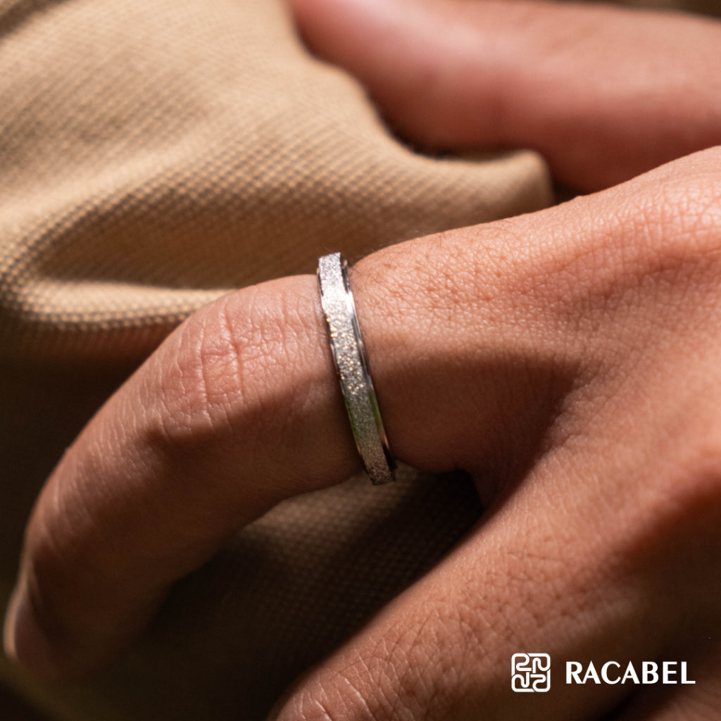 Racabel Ash Anxiety Ring Silver - Cincin Kecemasan Pria Wanita Titanium Silver Anti Karat