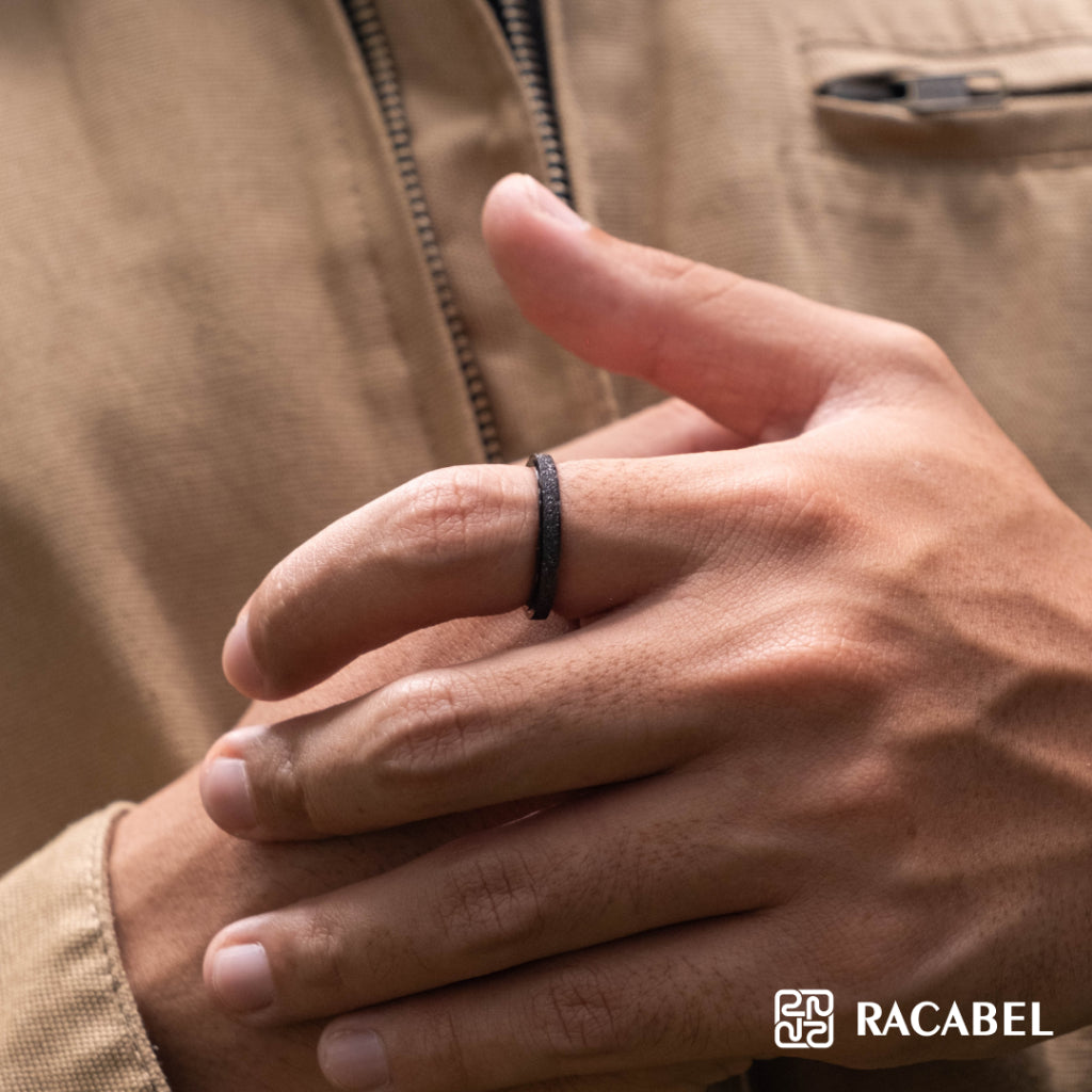 Racabel Ash Anxiety Ring Black - Cincin Kecemasan Pria Wanita Titanium Hitam Anti Karat