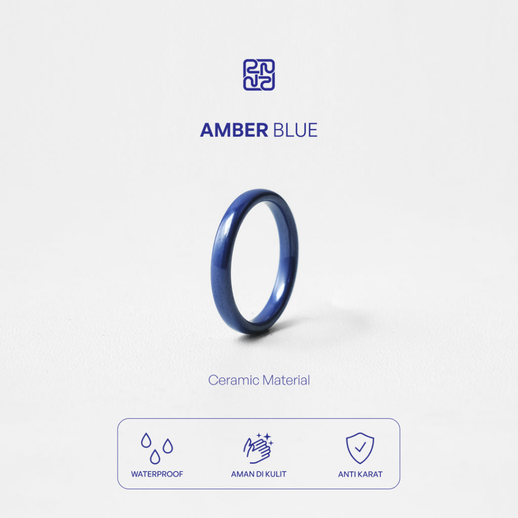 Racabel Amber Ceramic Ring White - Cincin Pria Wanita Keramik Putih Anti Karat